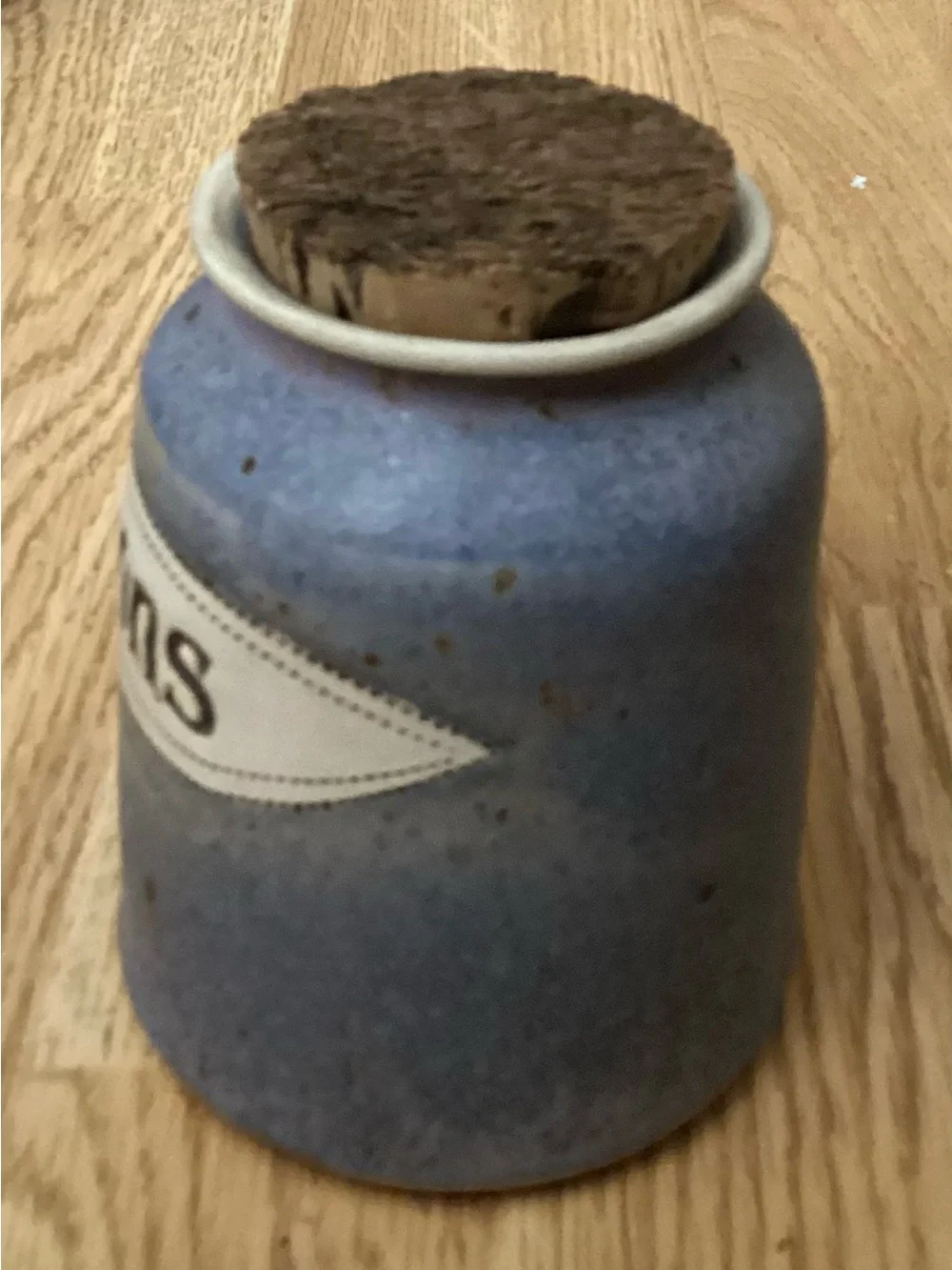 Vintage Handmade Ceramic Word Jar - Lilac/Blue/Cream - “Concessions” - Unused - Picture 5 of 8